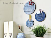 Home Made Modern Jeans Pocket Organizer in Embroidery Hoop